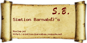 Simtion Barnabás névjegykártya